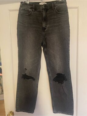 Abercrombie & Fitch Gray Black Washed Straight Jeans
